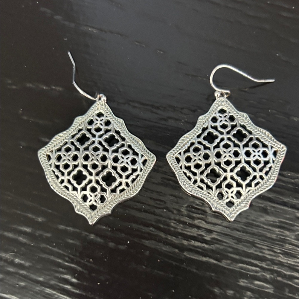 Kendra Scott Intricate Silver Earrings - Picture 2 of 2